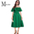 Plus Size Women Dresses Summer 2016 New Fashion Elegant Ruffles Off Shoulder Dress Ladies Casual Midi Dress Black Green