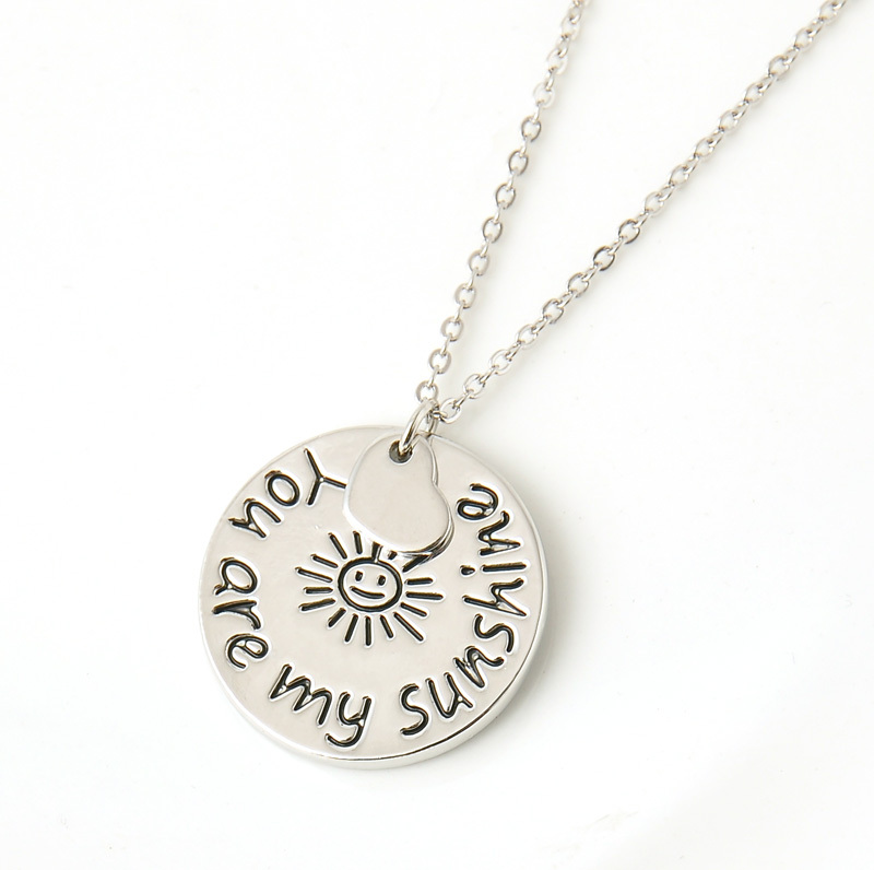 2015 New Fashion Jewelry you are my sunshine Letter Pendant Necklace women Necklace Love Gifts free