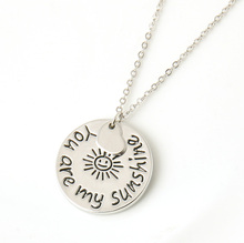 2015 New Fashion Jewelry “you are my sunshine” Letter Pendant Necklace women Necklace Love Gifts free shipping