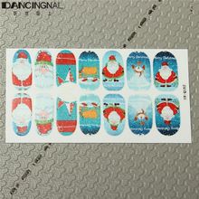Fashion 1pc Nail Art StickersChristmas Santa Claus Snowman Pattern Nails Tips Decoration Manicure DIY Decal Fashion
