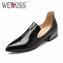 2016 Brand Top Selling Office Women Pumps Fashion Letter Charm Shoes Woman Pointed Toe Zapatos Mujer Hppf Low Heels Spring Shoes