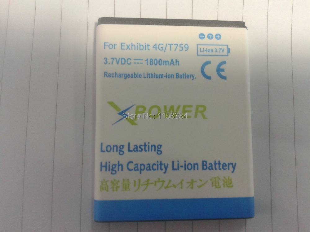 High Capacity 1800mAh Battery Use for Samsung T759 W689 S5820 I8150 Exhibit 4G etc Mobile Phones