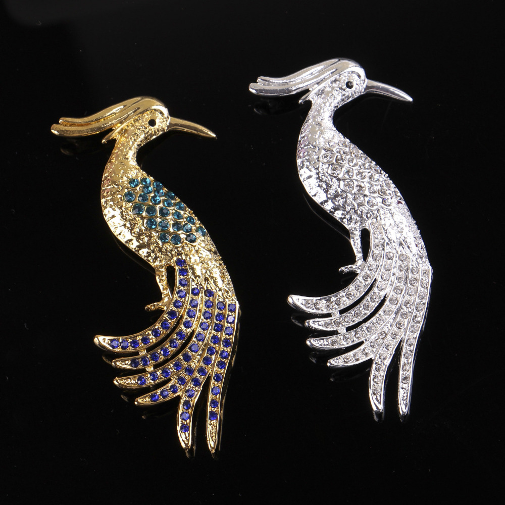 Full Crystal Personality Bird Phoenix Brooches For Women Cute Lovely