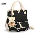 2016 New Fashion Embossing PU woman handbag set Qualities lady tote bolsa zipper rivets Luxury