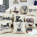 Vintage European Home Wedding Decorative Sofa Car Cushion Without Pencil sketch Pattern Pillowcase 18 Cotton Linen