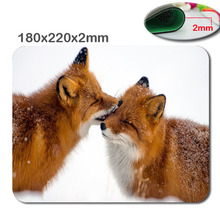 Fox Walking In Snow Anti – Slip a Rectangle custom mousepad printing size 220 * 180 * 2 mm soft rubber game mouse cool mouse pad