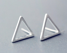 925-sterling-silver triangle Stylish geometry stud earrings boucle d’oreille femme sterling silver jewelry earrings for women
