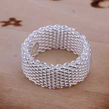 Free Shipping Wholesale 925 Sterling Silver Ring Fashion Jewelry Mesh Ring SMTR040