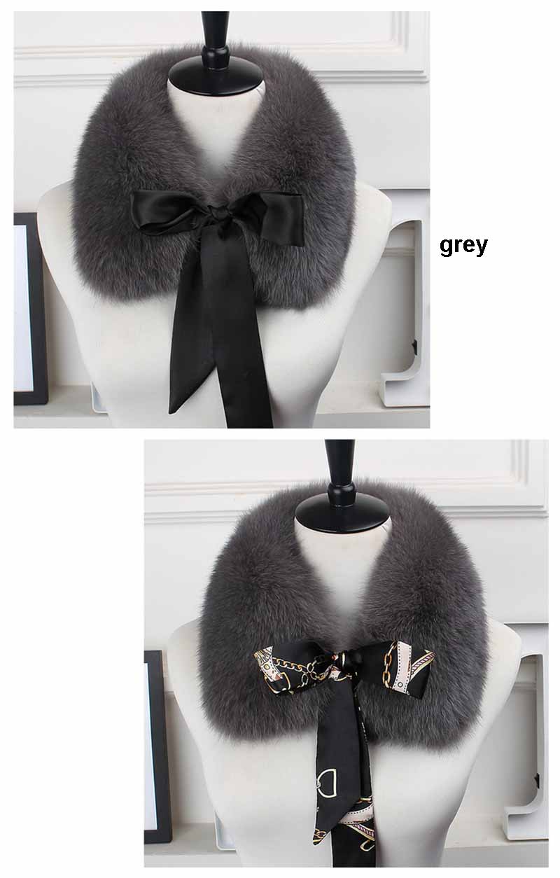 fox fur collar laces grey