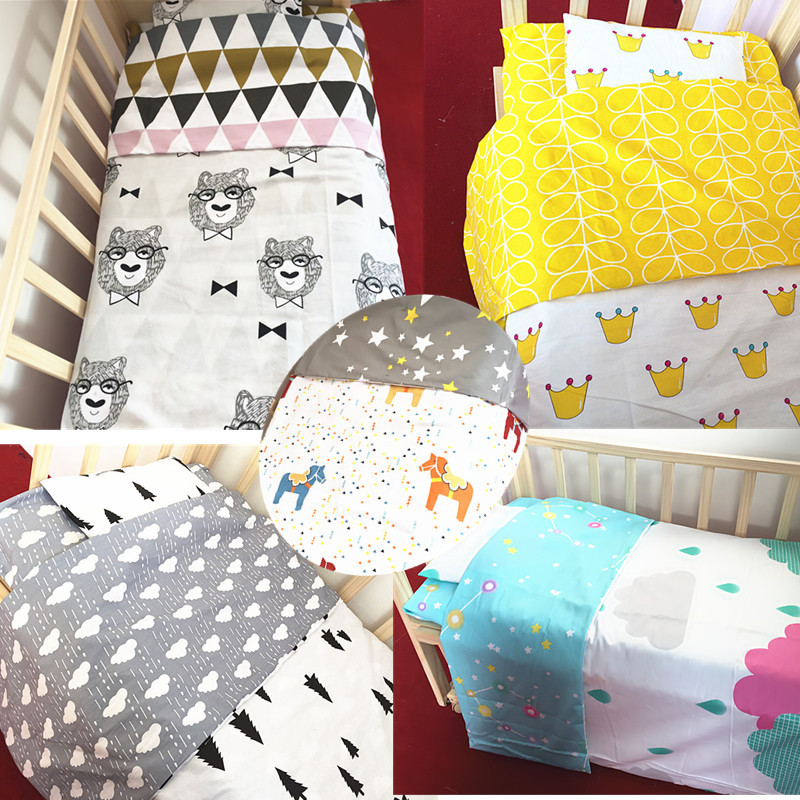 New Arrived Hot Crib Bed Linen 3pcs Baby Bedding Set Include Pillow Case+Bed Sheet+Duvet Cover Without Filling 12 Style Choose