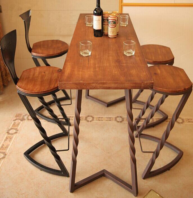 Creativo vendimia paÃs de américa mesa de comedor de madera mesa ... Mesas en hierro forjado y madera