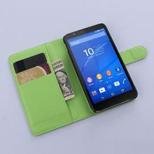 For Sony Xperia E4 New 2014 fashion luxury flip leather wallet stand phone case cover cell