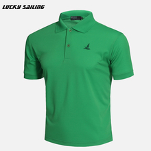 LUCKY SAILING 2016 New Summer style brand polos men Fashion Casual Men’s Short sleeve solid golf tenis camisa masculina Shirts
