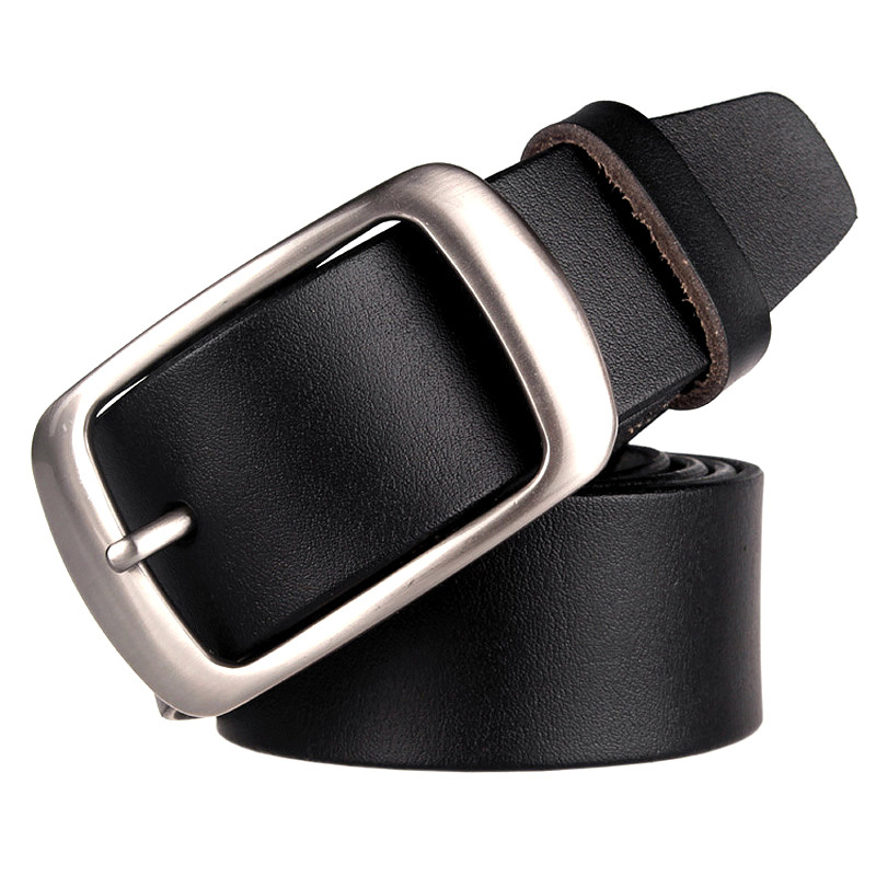New Fashion Joker 100% Genuine Leather Belt For Men Famous Luxury Brand metal Pin Buckle Men ...