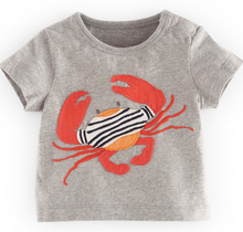 2016 New Fashion Baby Boys T-Shirt Patchwork Pattern Children Clothing Outfits Short Sleeve Cotton Tees Casual Kids T Shirt