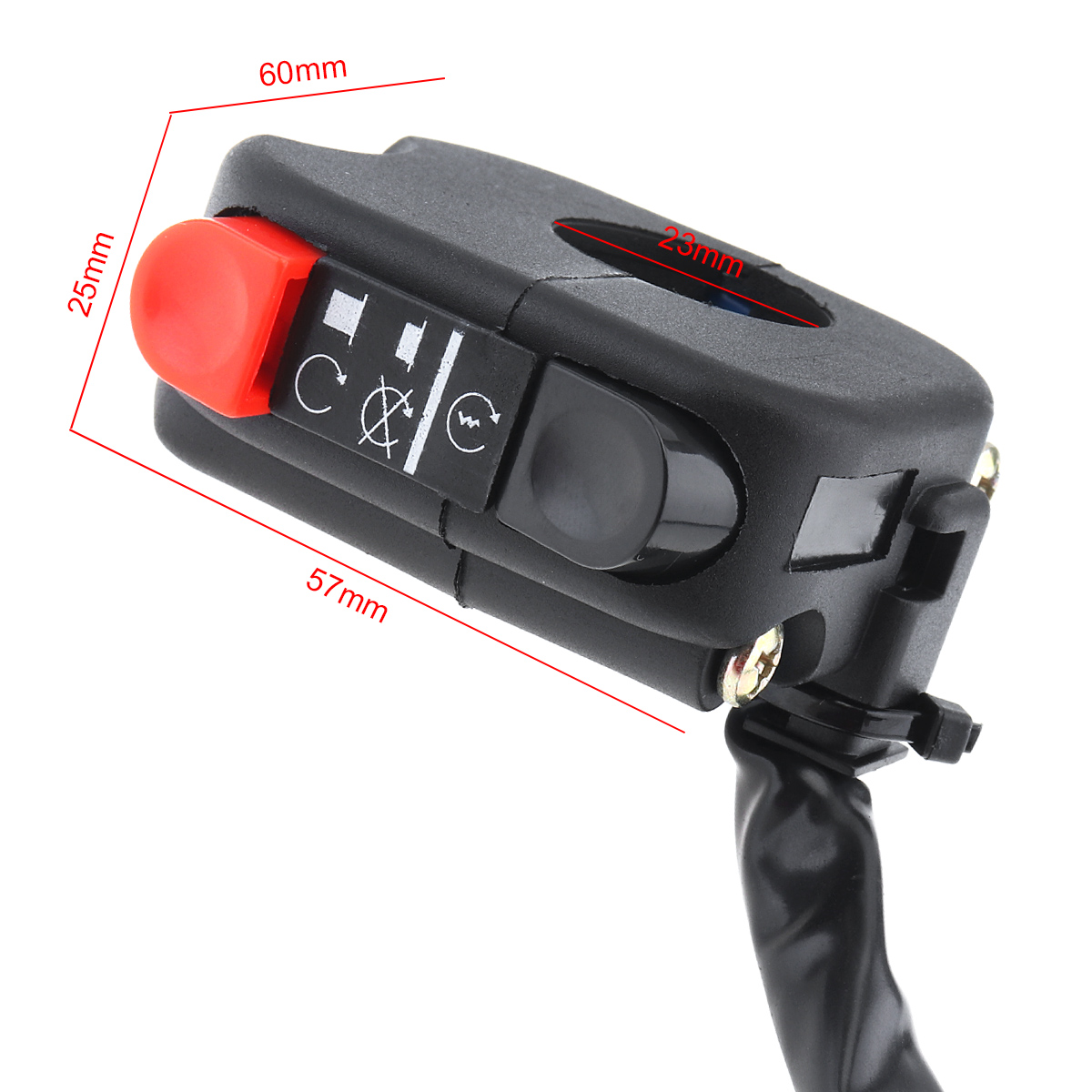 Motorcycle Headlight Switch 12V 7/8'' 22MM Black Handle LED Headlights