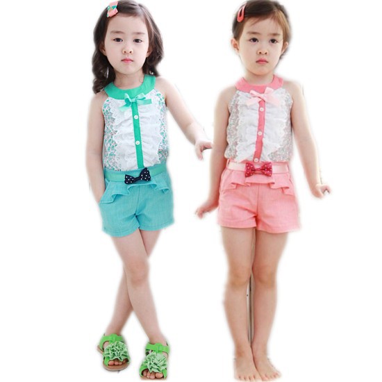 [ Jilly ] summer style baby girl kids clothes bow prince...
