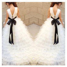 Hot Sell Flower Girl Dresses For Weddings Elegant Trailing Gown 3-12 Age Designer Flower Girl Gowns For Kids Free Shipping 2016
