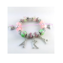 Custom AKA Sorority letter charm bead bead bracelet bangle Jewelry AKA Ivies bracelet Jewelry 1pcs free shipping