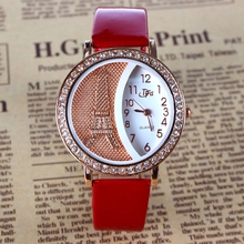 Marca mujeres rhinestone mira el cristal de lujo de la torre Eiffel mujeres del reloj para mujer de moda los relojes del cuarzo
