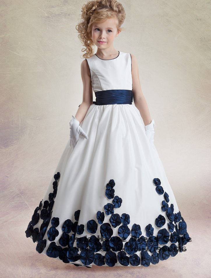 Beautiful-Kids-Evening-Gowns-Red-Navy-Bl