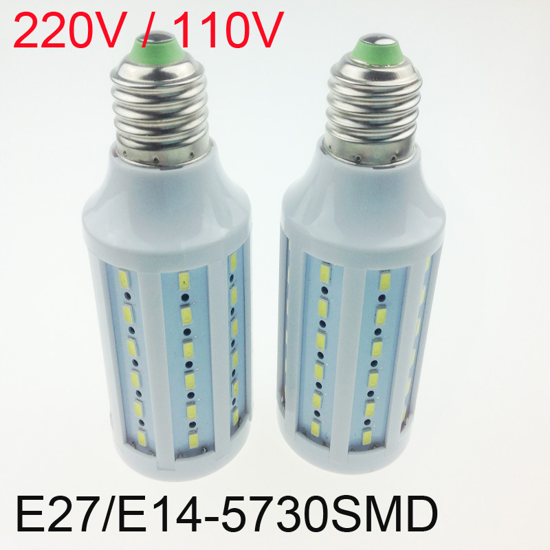 E27 E14 Led Lamp SMD 5730 220V 110V 60 LED Light Corn Led Bulb Lampada LED Light Lanterna Corn Bulbs Spotlight free shipping5PCS