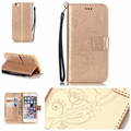 Luxury 3D Embossing Flower PU Leather Case for iPhone 4 4S 5 5S SE 5C 6
