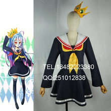 Nogemu Noraifu Cosplay Costume No Game No Life Shiro Black Dress custom