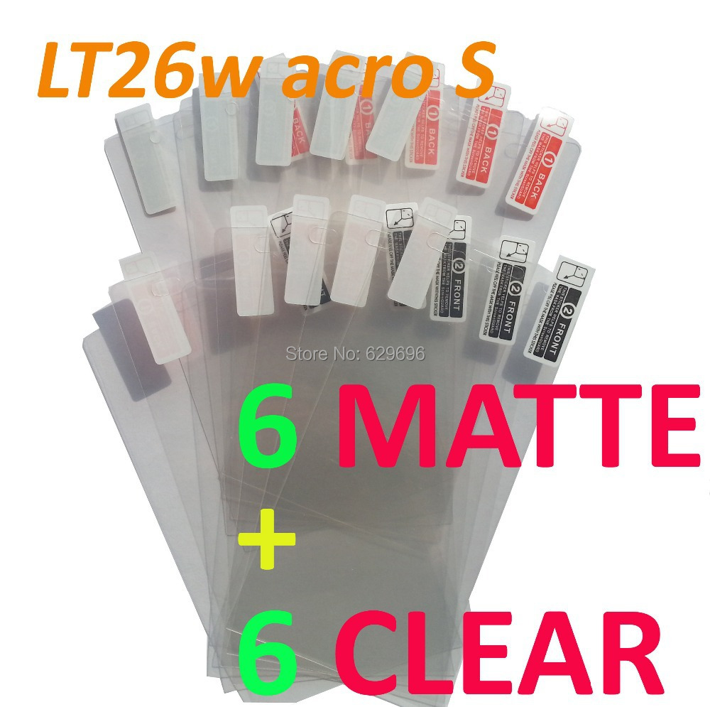 6pcs Clear 6pcs Matte protective film anti glare phone bags cases screen protector For SONY LT26w