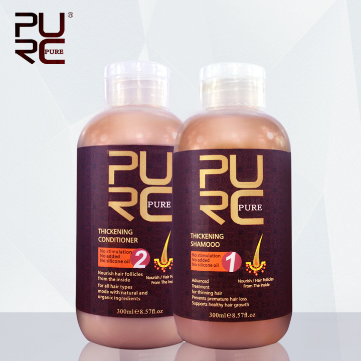 PURC thickening hair shampoo and hair conditioner for hair loss prevents premature hair loss and thinning