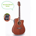 Electro Acoustic Electric Folk Pop Flattop Guitar 41 Inch Guitarra 6 String Sapele Red Light Built
