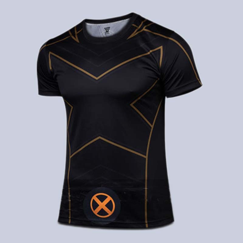 Free shipping 2015 new men steel beast compression shirt superman batman gym run train t shirt