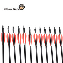 12pcs pack New Carbon 80cm Archery Arrows Changeable Arrowheads Plastic Feathers for Hunting Compound Bow Archery