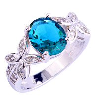 Novelty Beautiful Butterfly Oval Cut Green Topaz 925 Silver Ring Size 7 8 9 10 New Fashion Women Jewelry Free Shipping Wholesale