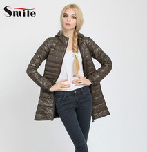 Women Ultra Light Down Jacket Winter Duck Down Parka Jackets Women Slim Thin Long Sleeve Parka Zipper Coats Pockets Solid