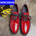 Women patent leather Vintage Flat Oxford Shoes Woman Flats shoes 2017 Fashion British style Brogue Oxfords