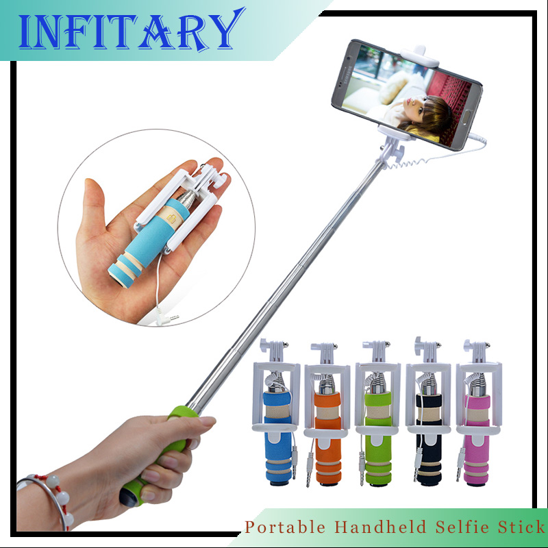 New Mini Portable Extendable Mobile Phone Handheld Selfie Stick Extendable Tripod for iPhone SamsungGalaxy Folded Camera