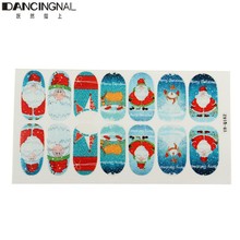 Fashion 1pc Nail Art StickersChristmas Santa Claus Snowman Pattern Nails Tips Decoration Manicure DIY Decal Fashion