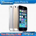 Original Factory Unlocked apple iphone 5s phone 16GB / 32GB ROM IOS White Black GPS GPRS A7 IPS LTE Free Gift 1 year warranty