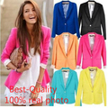 Hot Sale Fashion Jacket Blazer Women Suit Foldable Long Sleeves Lapel Coat Lined With Striped Single
