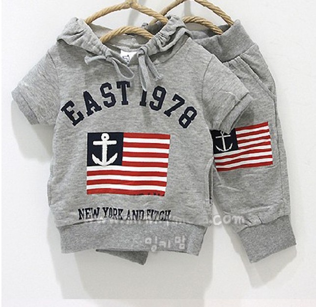 2015 Children clothes sets baby sport suits fashion kids summer sets T shirt pants cotton material