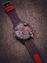 Fashion JIS Sport Military Brand Quartz PU Leather Wrist Watch Hours Clock for Male Men High