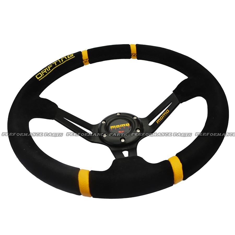 MOMO Drifting Steering Wheel Racing Car Suede Steering Wheel (3)