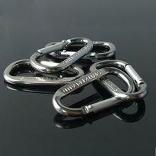Aluminum Alloy D Shape Climbing Carabiner Screw Lock Bottle Hook Buckle Hanging Padlock Keychain Camping Hiking