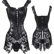 2015 NEW STEAMPUNK COSTUME TRANING BONE SHAPER OVERBUST LACE-UP HOLLOW OUT SEXY WOMEN’S CORSET FAUX LEATHER WAIST TRAINER S-6XL