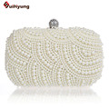 Hot Sale Women Pearl Handbag Hand beaded Diamond Clutch Purse Long Short Chain Tote Evening Bags