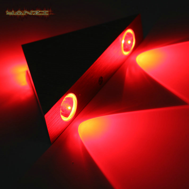3W Red Light LED Modern Minimalist Sconce Interior Wall Lamp Surface Mounted Home Decoration Fashion Wall Lamp AC85-265V Light