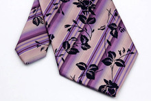 NT0287 Purple Pink Floral Man s Classic Business Wedding Party Tie Fashion Luxury Jacquard Woven Silk