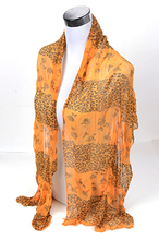 Free ship lady fashion scarf women floppy fall winter cheap yellow animal leopard scarf popular silk female wrap accessories