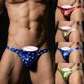 Men s Wholesale Imitation Leather Coat Paint Underwear Stage Shows Stars Printing Men s G strings